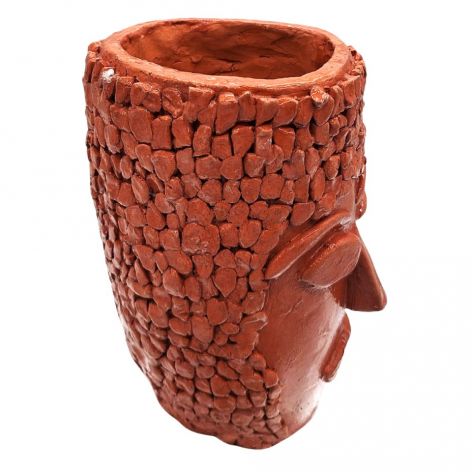 Ręcznie Robiona Doniczka Ceramiczna w Kształcie Głowy – Dekoracja 