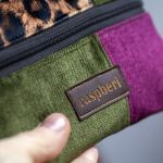 Różowo-zielono-grafitowy portfelik panterka - 
