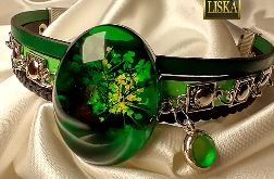 Szmaragdowy Król - bransoleta z żywicy i rzemieni