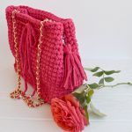 Szydełkowa torebka CottonBag malinowa - crochet