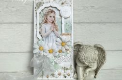 Komunia dziewczynki kartka ręcznie robiona