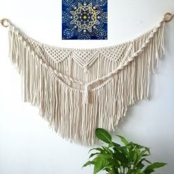 MAKRAMA XXL, DEKORACJA ŚCIENNA BOHO GIRLANDA