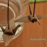 Żurawie - kolczyki origami  - 