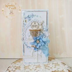 Kartka komunijna pamiątka "LovelyBlue2"GOTOWA
