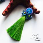 Trixie - kolczyki z chwostem turkus i zieleń - wiszące kolczyki sutasz