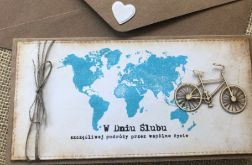 179, Kartka na ślub w szczęśliwą podróż z rowerem