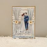 Kartka ślubna Watercolour #01 - Kartka ślubna z młodą parą