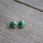 Zielone kolczyki Zoji - Zielone ceramiczne kolczyki