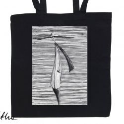 Prążki - torba z nadrukiem czarna