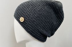 Czapka przejściowa beanie smerf bawełna antracyt