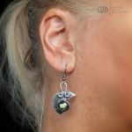 Półmiechy z dichroikiem - kobiece kolczyki księżycowe