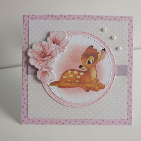 Personalizowana kartka urodzinowa ręcznie robiona Bambi 2