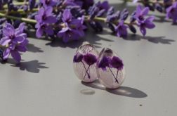 Sztyfty łezki z fioletowymi kwiatami