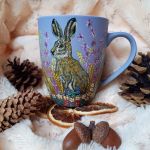 Szarak-Ona ręcznie malowany kubek 300 ml. - Ręcznie malowane