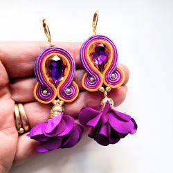 Autum Flowers kolczyki sutaszowe