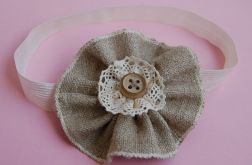 Opaska niemowlęca - Lniany kwiat