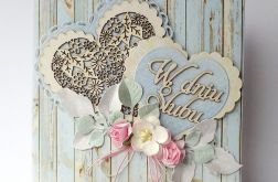 Kartka ślubna z serduszkami 118