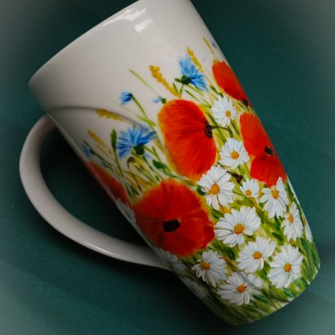 Ręcznie malowany kubek łąka 700ml