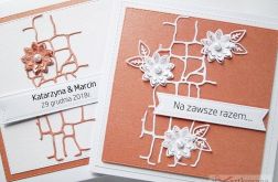 Kartka NA ZAWSZE RAZEM koralowo-biała