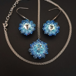 Błękitny Komplet Biżuterii "Aqua Bohemica"