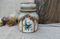 Rustykalny słoik decoupage Błękitna Łąka