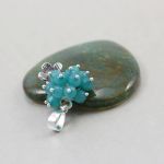 Agat smoczy jadeit i srebro - wisior - 