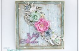 Delikatna kartka na Ślub z kwiatami 6