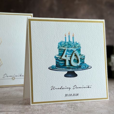 Kartka na 40 urodziny z pudełkiem, BH 31
