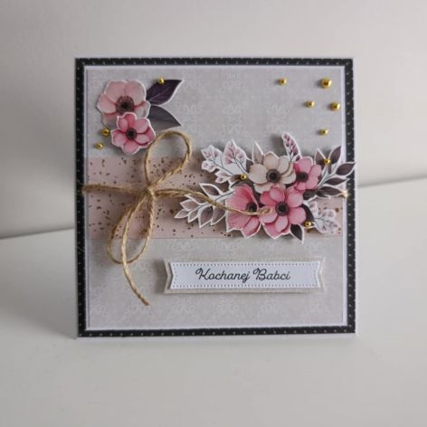 Kartka na Dzień Babci kwiaty róż