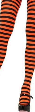Rajstopy w pomarańczowe paski