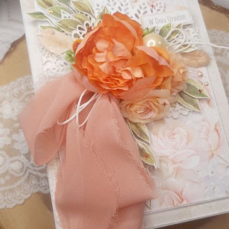 Kartka z pomarańczowym kwiatem 