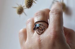 Motyl - pierścionek z oplaitem, regulowany