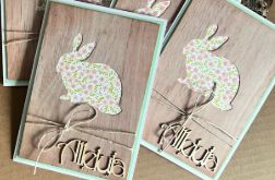 080,Wielkanoc-komplet 5 kartek z zajączkiem