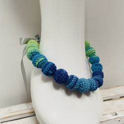 Korale szydełkowe naszyjnik boho handmade bawełna 16