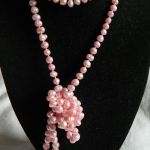 Różowe perły naturalne, słodkowodne, sznur pereł, naszyjnik - 