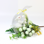 Jajko biały zając z konwaliami - konwalie i zajączek