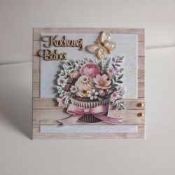 Kartka na Dzień Babci z kwiatami 2