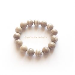 Bransoletka krzemień pasiasty, kule 14 mm