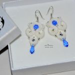 kolczyki ślubne sutasz, chaber i biel - 