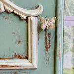 Ręcznie malowana szafka, oryginalny uchwyt, motyl, romantyczna - 