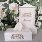 Pudełko na chusteczki-Sweet Home - 01 - pudełko na chusteczki białe