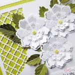 Kartka W DNIU ŚLUBU limonkowo-biała - Pamiątka Ślubu z dużymi kwiatami