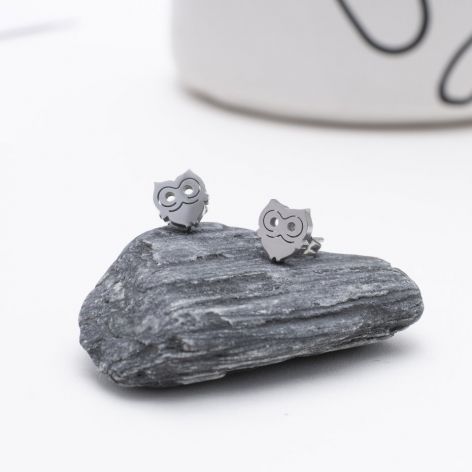 Kolczyki srebrne Shiny Owl.