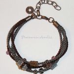 sznurki burgundy-gray beading  - 