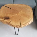Stolik dębowy, plaster drewna dąb - 