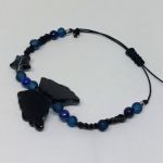 Bransoletka ręcznie robiona z motylem i lapis lazuli  - Bransoletka z motylem
