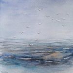 Morze 2-akwarela formatu 20/20 cm  - 