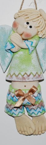 Ja jestem Olek - aniołek z masy solnej, prezent, dekoracja