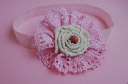 Opaska niemowlęca - Mała rusałka w różu