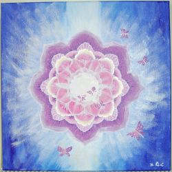 Mandala fioletowo - różowa obraz na płótnie